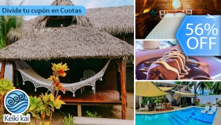 [Image: Hospedaje para 2 en Ecohotel Keiki Kai, Playa Sipacate + 2 Desayunos y Másm]