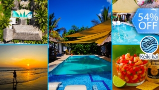 [Image: Day Pass para 2 Personas en Keiki Kai: Piscina + 2 Ceviches de Camarón + 2 Bebidas y Másm]