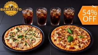 [Image: Menú para Compartir: 2 Pizzas de Pan Masa Madre con Especialidad a Elección + 4 Sodas ¡Ligeras y Deliciosas!m]