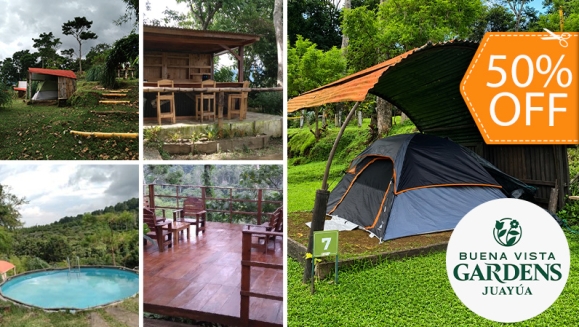 [Image: ¡Escápate en estas Vacaciones Agostinas! ¡Paga $35 en Lugar de $70 por Camping al Aire Libre para 2 que Incluye: 2 Entradas al Ecoparque + 1 Tienda de Campaña + 2 Colchonetas + 2 Desayunos + Fogata y Más! ¡Solo 73 Disponibles!m]