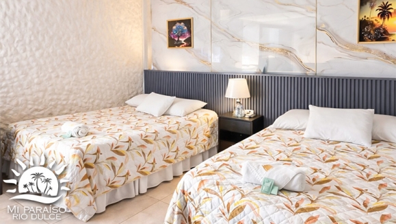 [Image: ¡Paga Q1,768 en Lugar de Q2,720 por Estadía de 3 Días y 2 Noches Para Hasta 4 Personas en Río Dulce: Habitación Doble con A/C + 4 Desayunos + Piscinas + Ingreso a Museo y Más!m]
