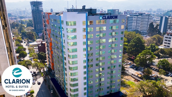 [Image: ¡Escapada de Fin de Semana en Clarion Hotel &amp; Suites Guatemala! ¡Paga Q879 en vez de Q1,415 por Estadía en Suite Deluxe Doble para 2 Adultos y hasta 2 Niños + 2 Desayunos y Más!m]