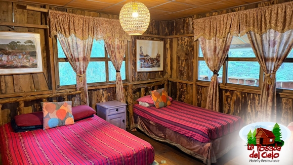 [Image: ¡Escapada con Clima Fresco! ¡Paga $37 en Lugar de $77 por Estadía de 1 Noche para 4 Personas en Habitación Doble + 2 Desayunos Típicos en Hotel y Restaurante La Posada del Cielo en Miramundo, Chalatenango!m]