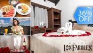 [Image: ¡Paga Q699 en Vez de Q1,100 por Estadía Romántica para 2 Personas que Incluye: Noche de Hospedaje en Hotel Los Faroles en Cobán + Decoración Romántica con Pétalos de Rosa + Vino + 2 Desayunos!m]