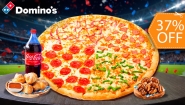 [Imagen:¡Banquete Mundialista en Domino's Pizza! ¡Paga $19 en Lugar de $30.23 por una Pizza Dominator de 16 Porciones con 4 Ingredientes a Elección + 8 Domiknots + Cinnabites + Bebida de 1.25 Lt!]